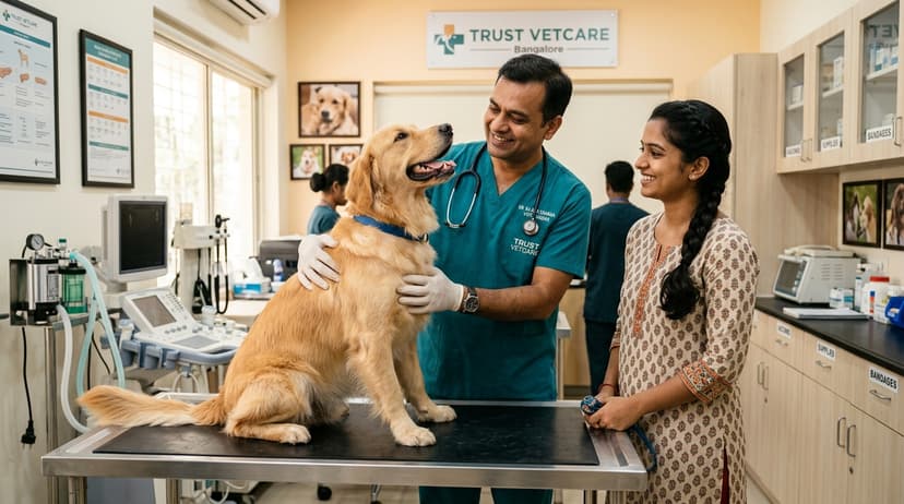 Multi-pet parent records dashboard with golden retriever profile